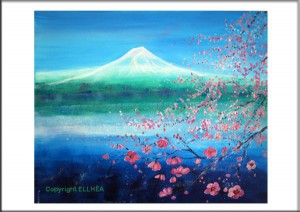 Un des tableaux feng-shui de l'artiste-peintre ELLHËA : Printemps sur le Lac